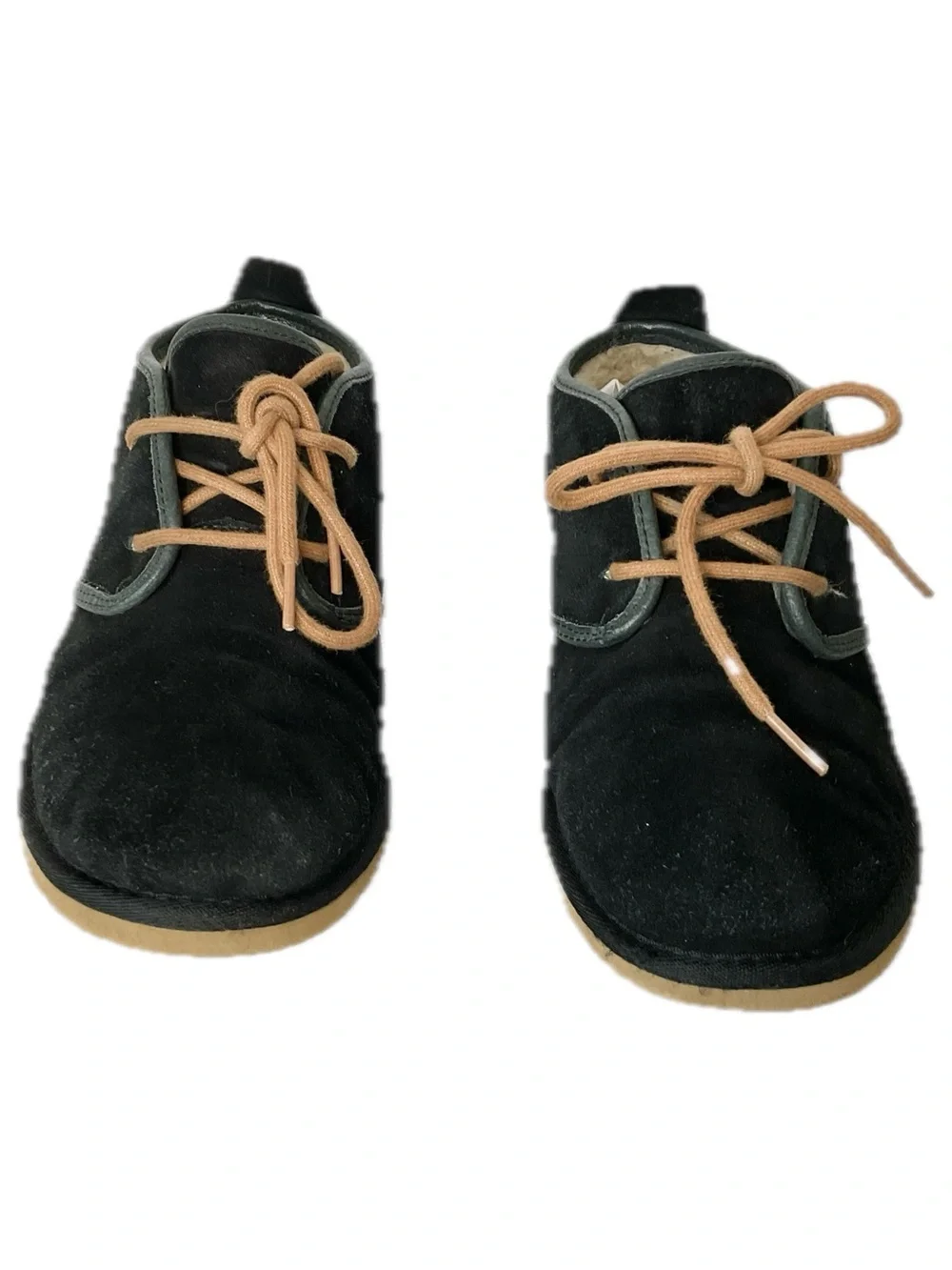 UGG Men's Black Suede Chukka Boots with Tan Laces